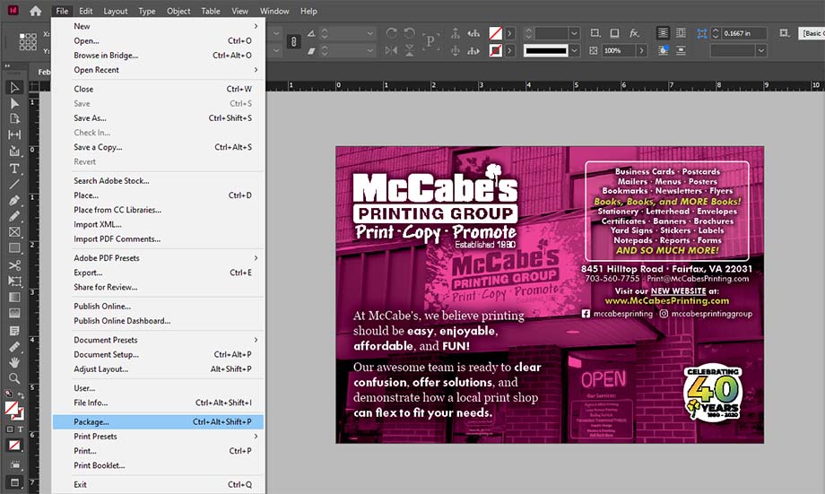 McCabe's Printing Group - 10 Tips When Designing for Print